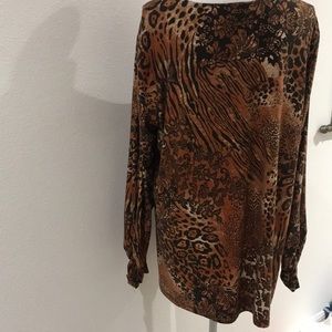 Rafaella Tops - 5/$25 Rafaella Leopard Print Blouse w Beading 2X Rafaella Tops - 5/$25 Rafaella Leopard Print Blouse w Beading 2X